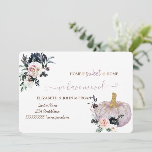 We zijn verhuisd, Waterverf glitter pompoen, Flowe (Staand voorkant)