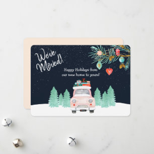 We zijn verhuisd We verplaatsen kerst nieuw adres Feestdagenkaart