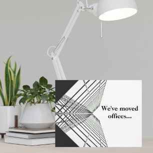 We Zijn Verhuisd Zakelijke Zwart Witte Verhuizing Aankondiging