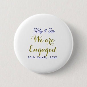 We zijn Verliefd paarse gouden naam datum elegante Ronde Button 5,7 Cm