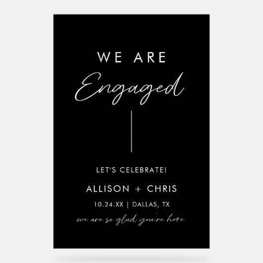 We zijn verloofd Acryl Verlovingsfeest Welkom Acryl Bord (Voorkant)