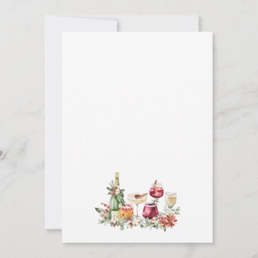 We zijn verloofd kerstcocktail hand getrokken part kaart (Achterkant)