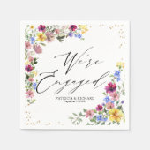 We zijn verloofd met Boho Wildflower verlovingsfee Servet (Voorkant)