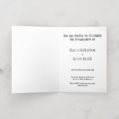 We zijn verloofd met gay retro roze | Aangepaste f Folie Feestdagenkaart (Binnenlaag)