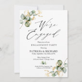 We zijn verloofd met Gold Greenery Engagement Part Kaart (Voorkant)