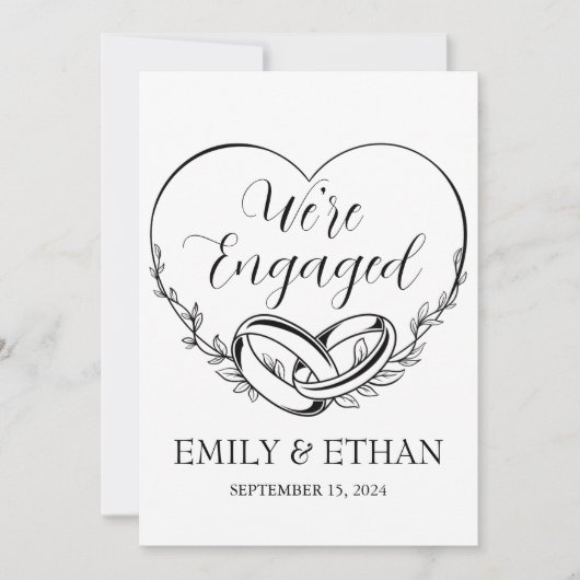 We zijn verloofd met het verlovingen van aankondig kaart (Voorkant)