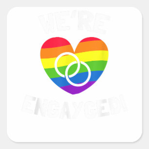 We zijn verloofd met homo Verloving Vierkante Sticker