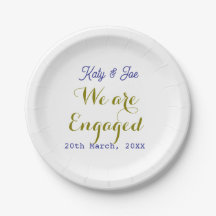 We zijn verloofd paarse gouden naam datum elegante