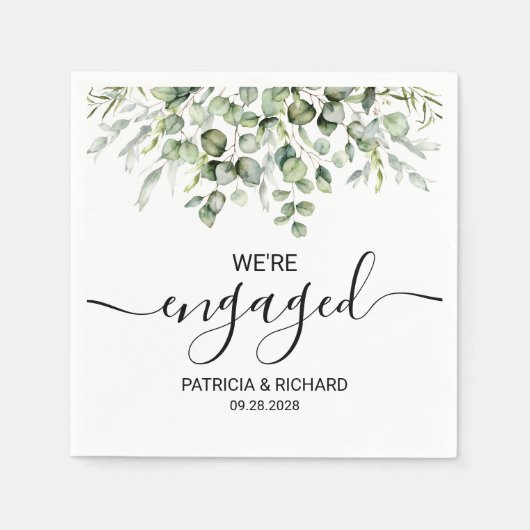 We zijn verloofd Verloving van Greenery Servet (Voorkant)