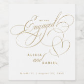 We zijn verloofd verlovingsfeestje wijn etiket (Enkel label)