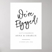 "We zijn verloofd" welkomstbord voor verlovingsfee Poster (Voorkant)