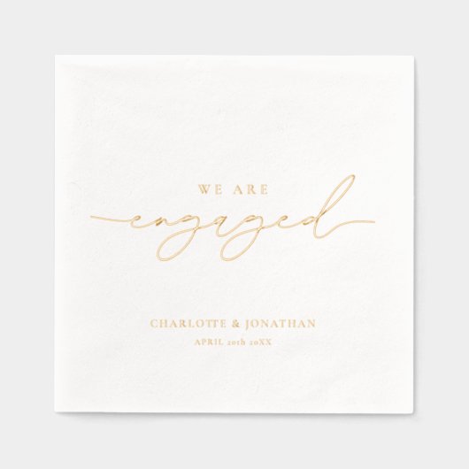 We zijn verloofde bruiloft folie servetten (Voorkant)