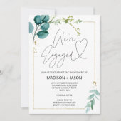 We zijn verlovingsfeest Eucalyptusl Gold Kaart (Voorkant)