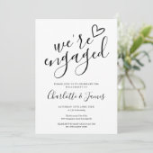 We zijn verlovingsfeest zwart op wit kaart (Staand voorkant)