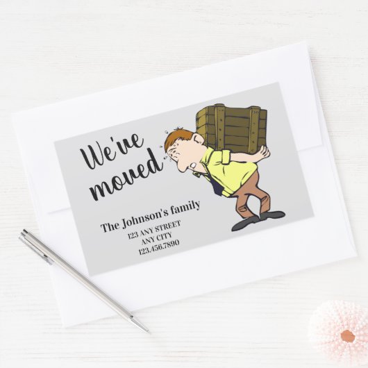 We zijn verplaatst rechthoekige sticker (Envelop)