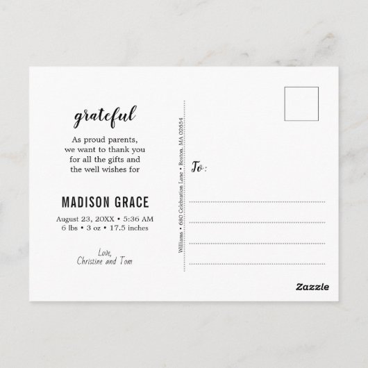 We zijn verrot | Aankondiging geboorte | Dank u we Briefkaart (Achterkant)