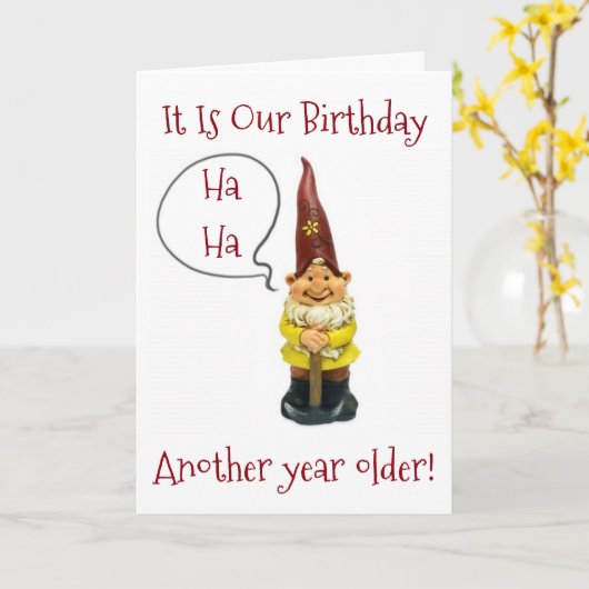 "WE" ZIJN WEER EEN JAAR OUDER-GELUKKIGE WEDERZIJDS KAART (Gele Bloem)