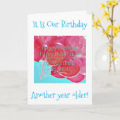 "WE" ZIJN WEER EEN JAAR OUDER-GELUKKIGE WEDERZIJDS KAART (Gele Bloem)