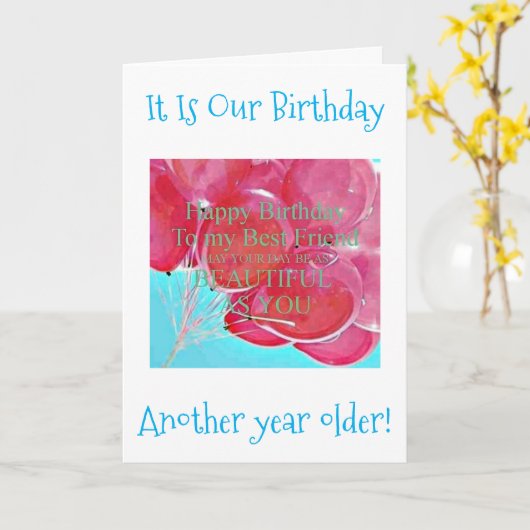 "WE" ZIJN WEER EEN JAAR OUDER-GELUKKIGE WEDERZIJDS KAART (Gele Bloem)