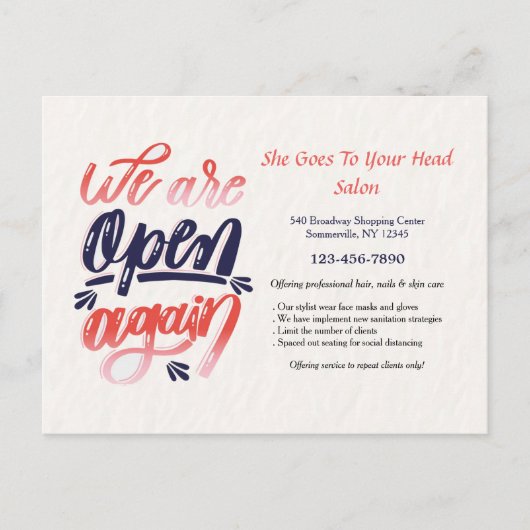 We zijn weer open Briefkaart (Voorkant)