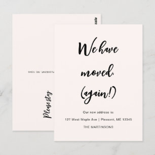 We zijn weer verhuisd grappige bewegende aankondig briefkaart