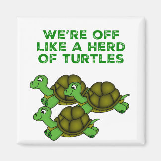 We zijn weg als een Herd van Turtles Funny design Magneet
