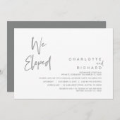 We zijn weggelopen, Bruiloft Elopement Feest Vieri Kaart (Voorkant / Achterkant)