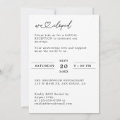 We zijn weggelopen en nu vieren we dat Elopement f Kaart (Achterkant)