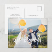 We zijn weggelopen! Moderne aangepaste foto Aankondigingskaart (Voorkant / Achterkant)