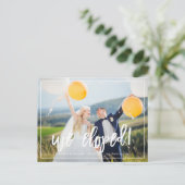 We zijn weggelopen! Moderne aangepaste foto Aankondigingskaart (Staand voorkant)