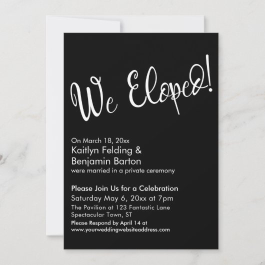 We zijn weggelopen! Moderne zwarte nasleep van het Kaart (Voorkant)