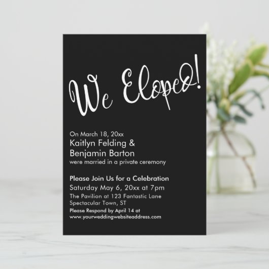 We zijn weggelopen! Moderne zwarte nasleep van het Kaart (Staand voorkant)