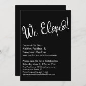 We zijn weggelopen! Moderne zwarte nasleep van het Kaart (Voorkant / Achterkant)