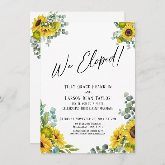 We zijn weggelopen! Ontvangst met eucalyptus en zo Kaart (Voorkant / Achterkant)