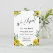 We zijn weggelopen! Ontvangst met eucalyptus en zo Kaart (Staand voorkant)