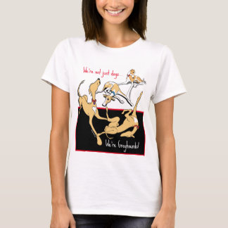 We zijn windhonden! Zwart, wit en rood thema T-Shi T-shirt