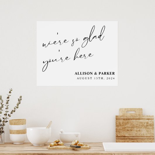 We zijn zo blij dat je hier vandaag bent. poster (Keuken)