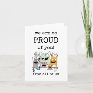 We zijn zo trots op je, gefeliciteerd, prestatieka kaart