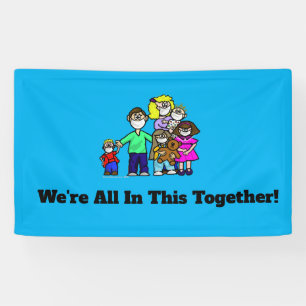 We zitten allemaal in dit familie COVID-19 teken Spandoek