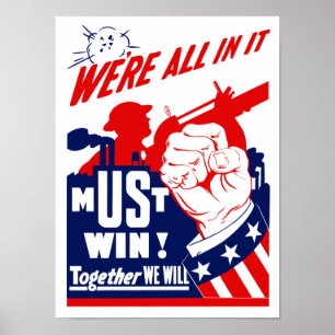 We zitten er allemaal in — WWII Poster