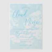 We zitten op Cloud Nine Baby shower Vellum Uitnodigingen (Voorkant)
