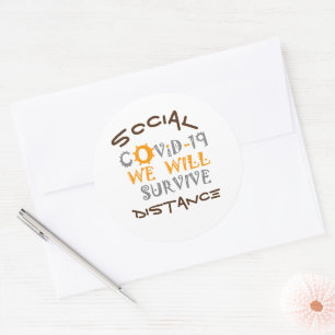 We zullen COVID-19 overleven – kracht en veerkrach Ronde Sticker