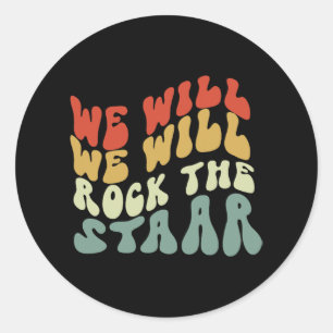 We zullen de Star Testing Day Teacher Kind-TED's r Ronde Sticker