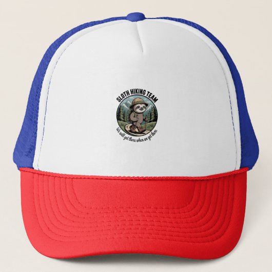 We zullen er uiteindelijk luiaard wandelaar trucker pet (Voorkant)