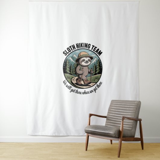 We zullen er uiteindelijk luiaard wandelaar wandkleed (In situ)