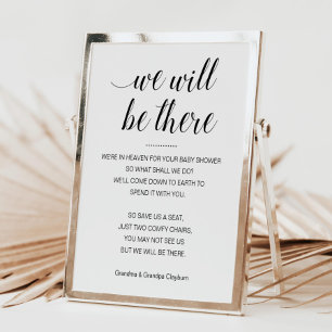 We zullen er zijn Memorial Seat Names Baby shower Poster