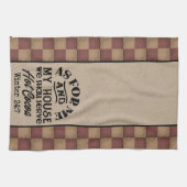 We zullen hete cacao serveren - primitieve stijl theedoek (Horizontaal)