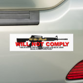 WE ZULLEN NIET VOLTOOIEN BUMPERSTICKER (Op auto)