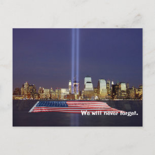 We zullen nooit 9-11 eerbetoon vergeten briefkaart