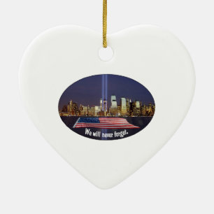 We zullen nooit 9-11 toespelingen vergeten keramisch ornament